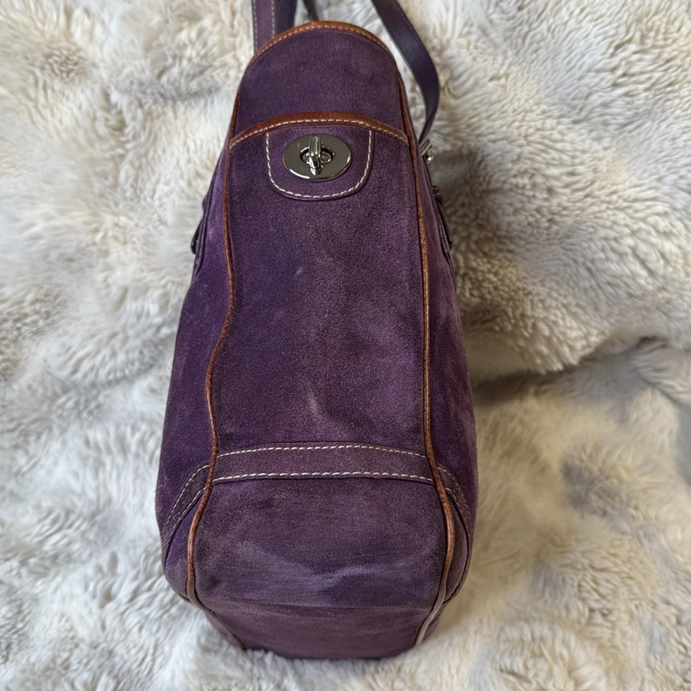 COACH PURPLE SUEDE BAG - Picture 9 of 16